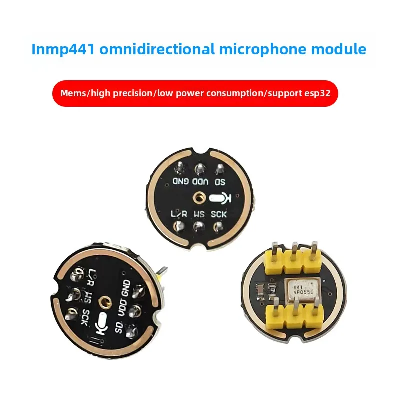 

INMP441 Omnidirectional Microphone Module MEMS High Precision, Low Power I2S Interface Support ESP32-S3