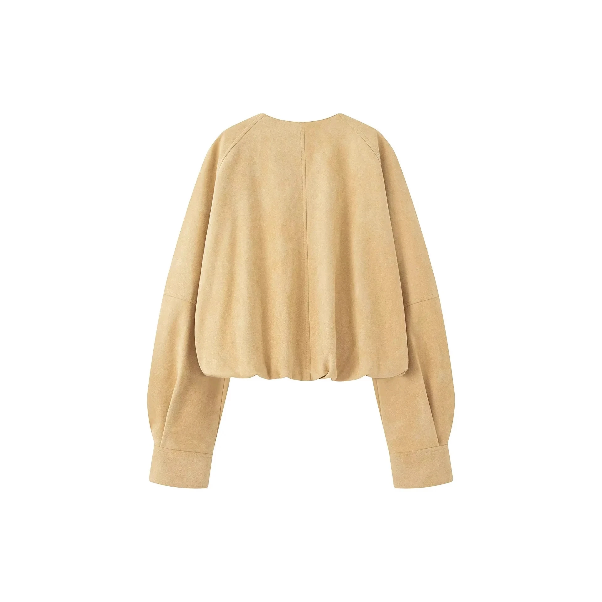 レディース ラウンドネック シングルボタン レザー ジャケット 秋冬新作 スタイリッシュ カジュアル ルーズフィット ロング丈 アウター