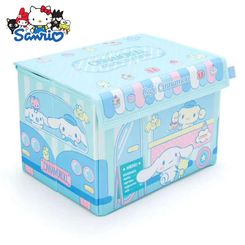 Sanrio Cartoon Non-woven Folding Storage Box Melody Cinnamoroll Desktop Organizer Box Cartoon Stationery Sundry Storage Supplies