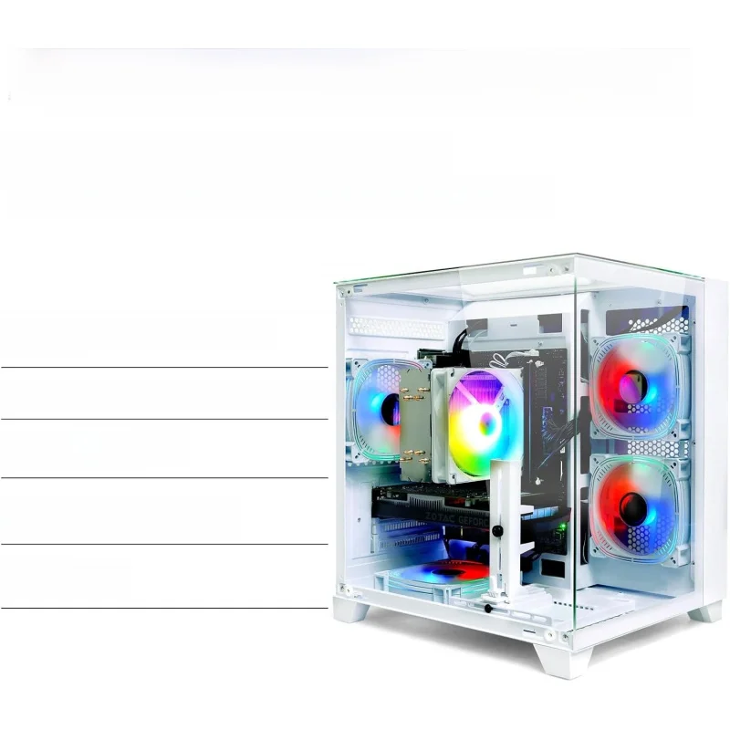 PC Desktop, I5-12400F, 2.5GHz, GeForce RTX 3050 6GB, 16GB DDR4 RAM, 1TB NVME SSD, for Gaming and Work, White view 2