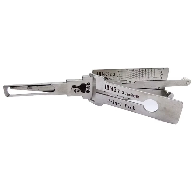 Original Lishi HU43 V.3 2-in-1 Schlossöffner und Decoder für Zündung und Autotüren für ältere Opel-Modelle, vertikal gefräst – Detail 3