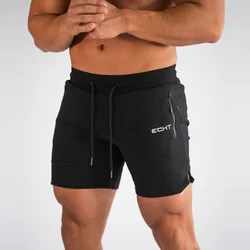 Pantalones de chándal con bolsillo y cremallera para hombre, pantalones cortos de Fitness para gimnasio, pantalones cortos para correr, pantalones cortos de malla para entrenamiento, pantalones deportivos de playa para