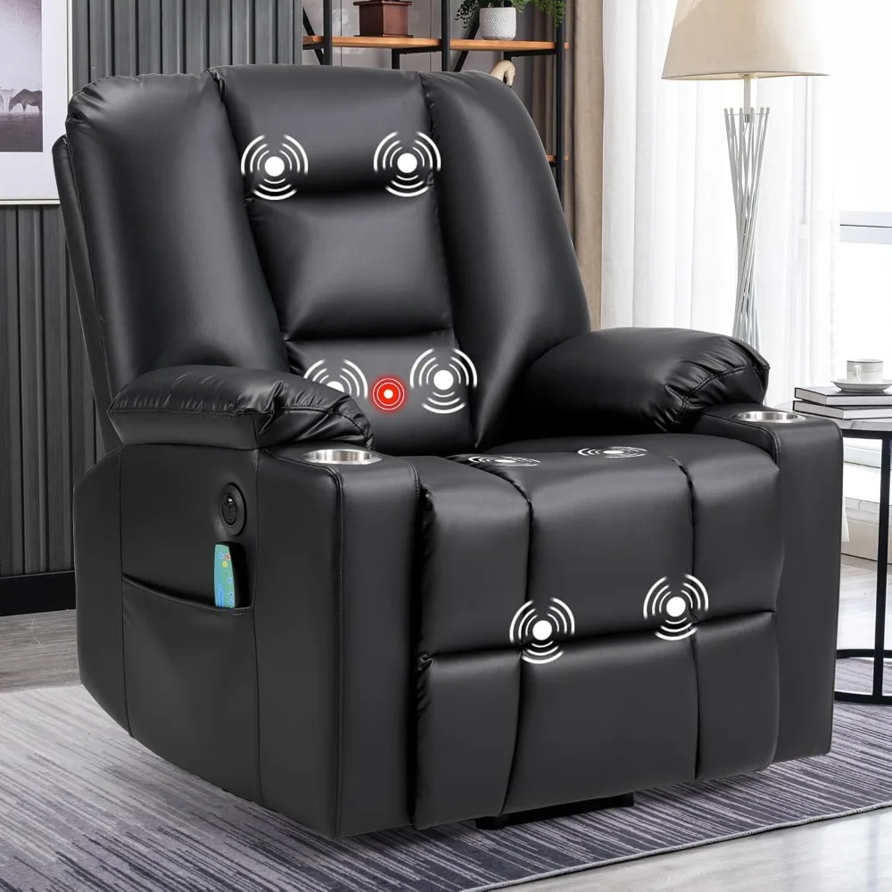 

Power Lift Chair with Heat and Massage, with 2 Cup Holders, Side Pocket, USB and Type-c Port, Faux Leather Lift Recliner Chair