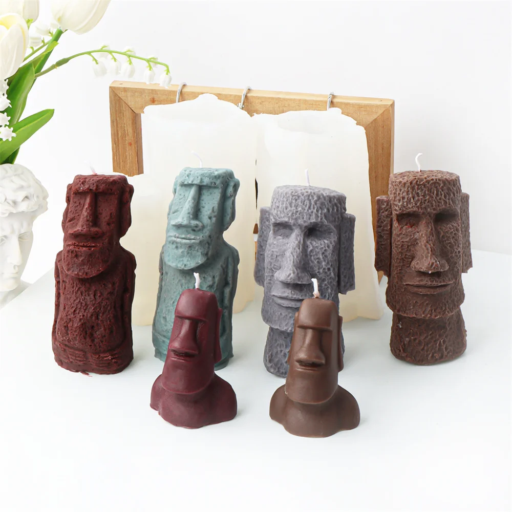Auferstehung Insel Stein Statue Form Kerze Silikon Formen Herstellung Kerze Harz Aromatherapie Kerzen Handgemachte Wachs Seife Ostern