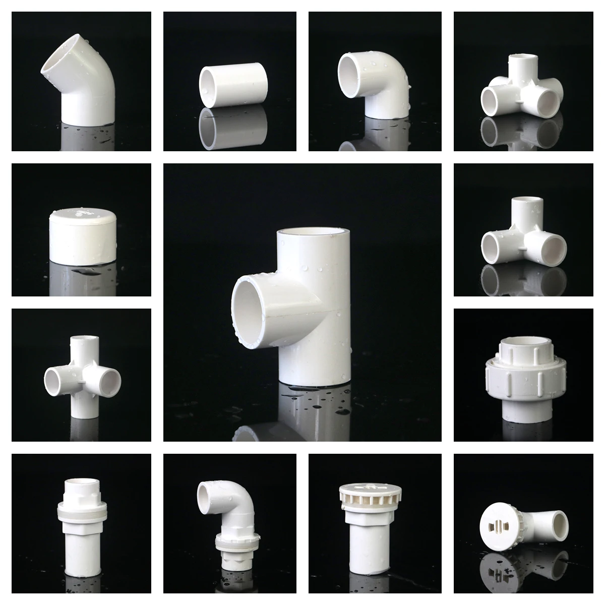 White PVC Pipe Connectors 20 25 32mm Elbow Straight Tee Fish Tank Drain Pipe Garden Irrigation Water Supply Tube Drainage Parts