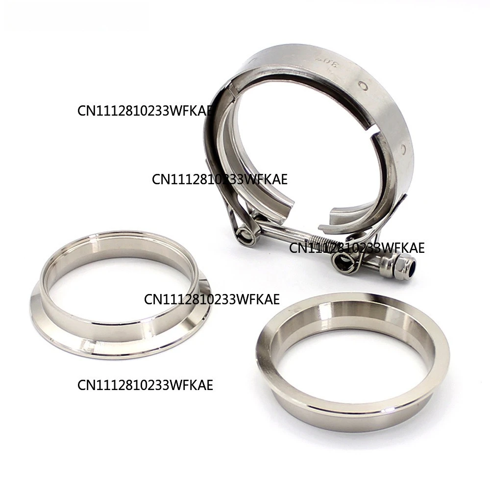 Universal 304 stainless steel V-clamp is suitable for automobile modification exhaust pipe with internal and external flanges