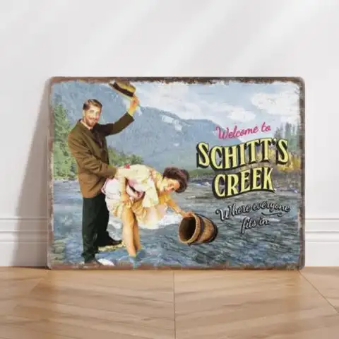 Personalised Aluminium Metal Sign Funny Schitt's Creek Town Name Welcome Sign