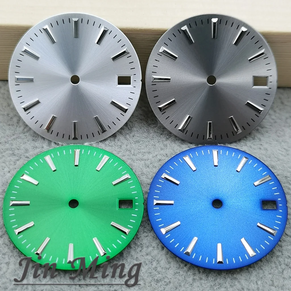 High Quality 28.5mm NH35 Watch Dial Stripes Simple Surface Single Date Window Aseptic Dial Compatible with NH35/NH36/4R/7S Autom
