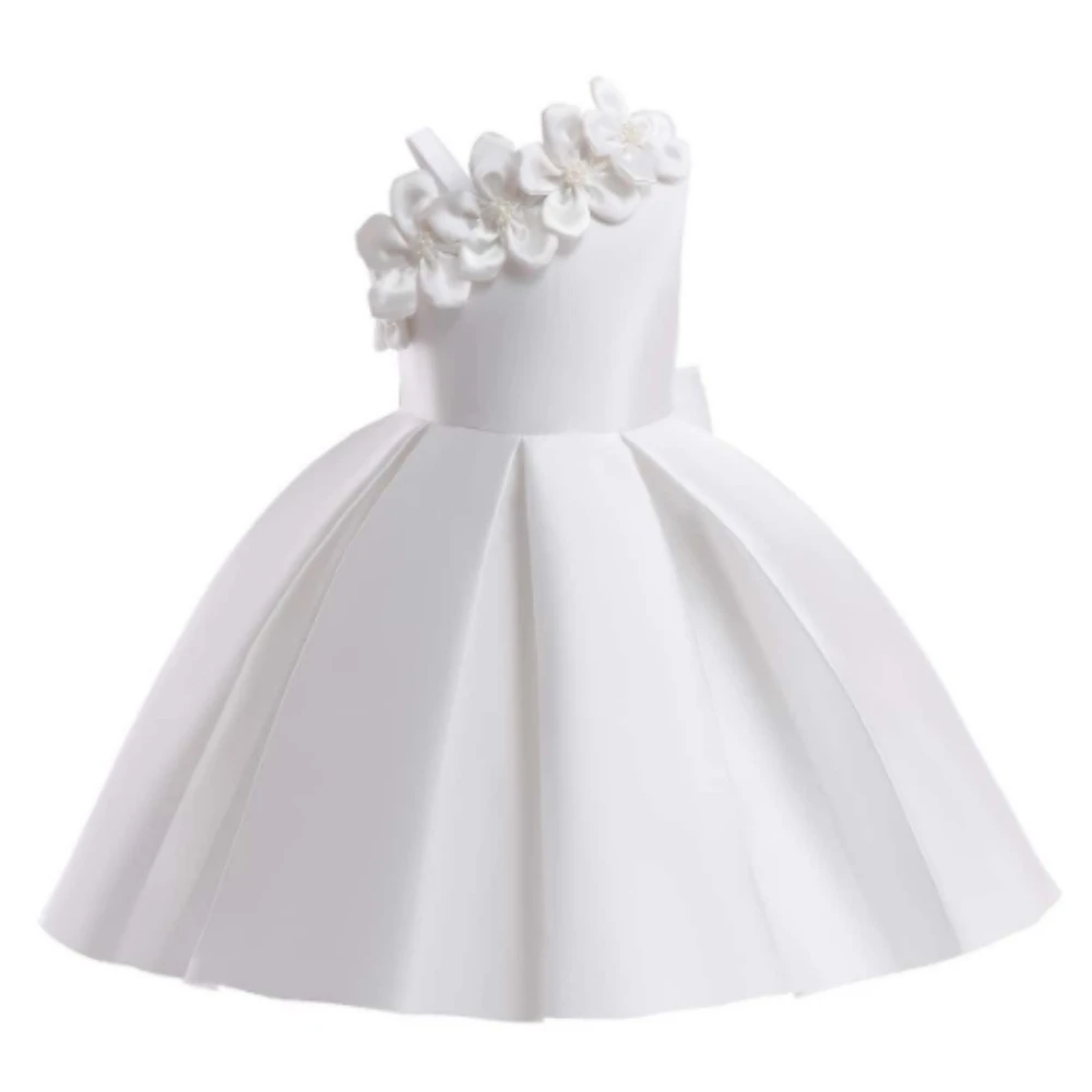 Summer Flower Party Girls Dress Elegant Bow Birthday Christmas Princess Kids Dress For Girls Wedding Bridemaid Prom Gown Vestido