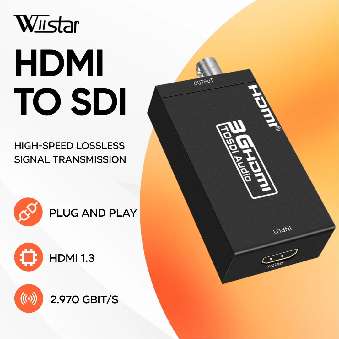 

Wiistar HDMI to SDI Converter Adapter SDI to HDMI BNC SD/HD/3G-SDI 1080P Multimedia HD Video Converter