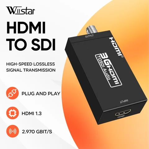 Wiistar HDMI to SDI Converter Adapter SDI to HDMI BNC SD/HD/3G-SDI 1080P Multimedia HD Video Converter