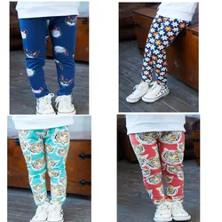 Children's Girls Flowers Tigers Legging Pants Lovely Fashion Printed Baby Clothing Full Length Kids Girl Skinny Pants