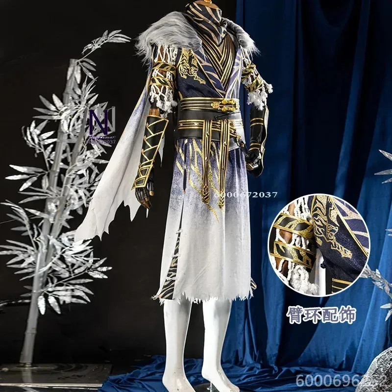 CyGame Naraka Bladepoint Akos Hu Косплей Костюм Новый мужской комплект одежды для Хэллоуина с аксессуарами для парика Новое поступление Лидер продаж
