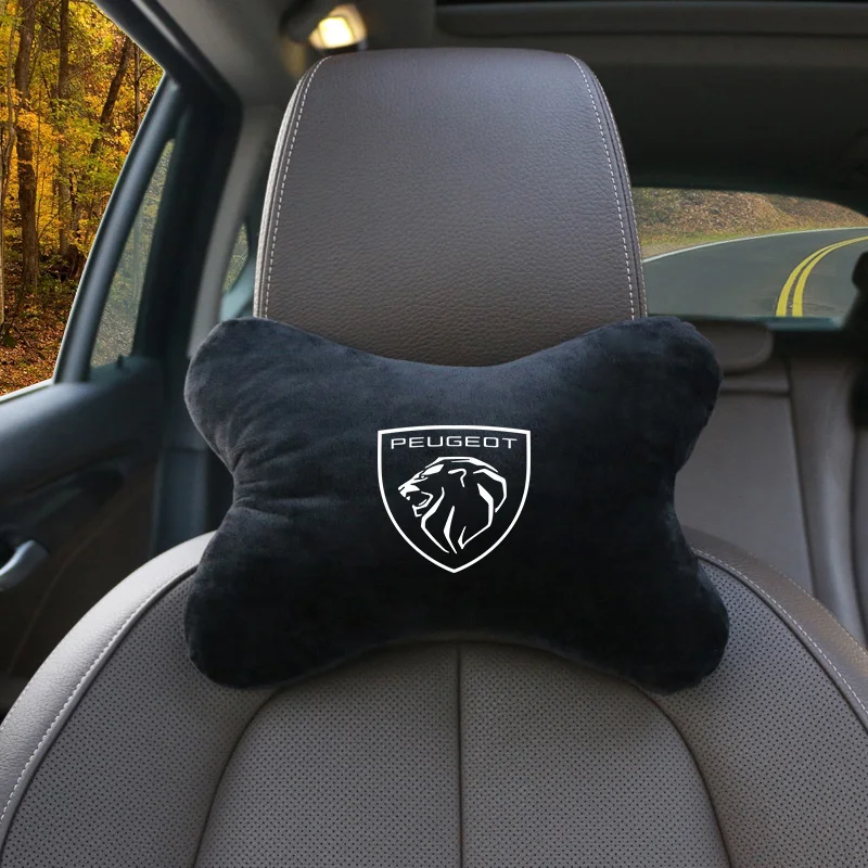 1pcs Car Headrest Cover Auto Seat Cover Head Neck Rest Pillow For Peugeot 206 207 307 3008 2008 308 408 508 301 208