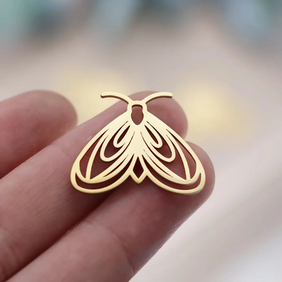 3pcs Moth Charms Stainless Steel Insect Pendant for DIY Jewelry Making Necklace Earrings Bracelet Craft Findings Supplies