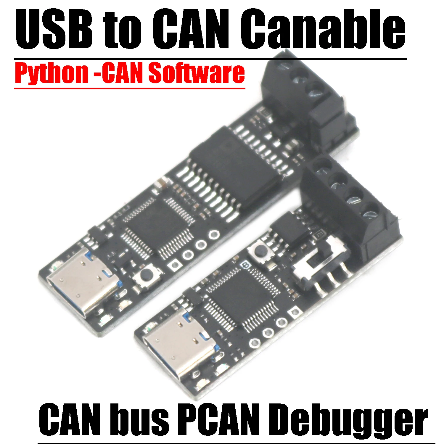 TYPE-C USB To CAN Canable V1 Conversion CAN Bus PCAN View Debugger Data Adapter Support Python Cangaroo Communication Software