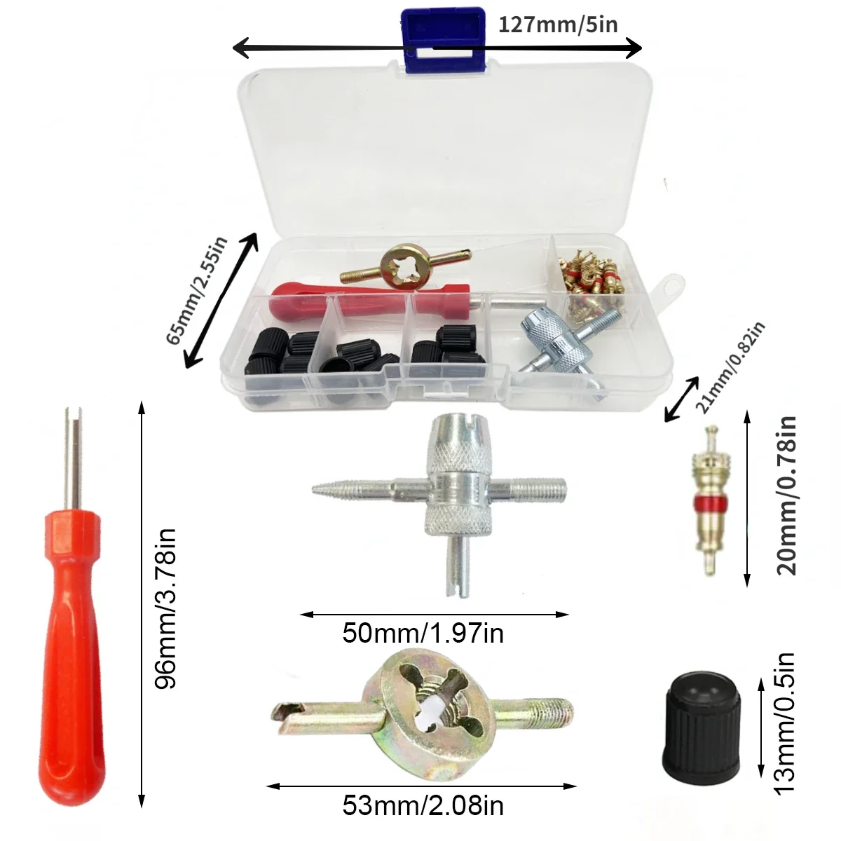 Car Motorcyle Bicycle Slotted Handle Tire Valve Stem Core Remover Screwdriver Tire Repair Install Tool Kit Auto Motorcycle image 3