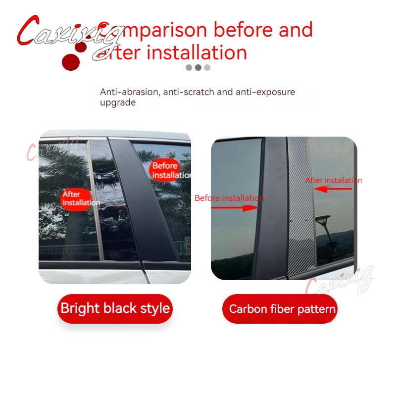 Black Car Door Window Column Center B C Pillars Post Mirror Effect Cover Trim for Mitsubishi Eclipse Cross 2018-2021 Accessories