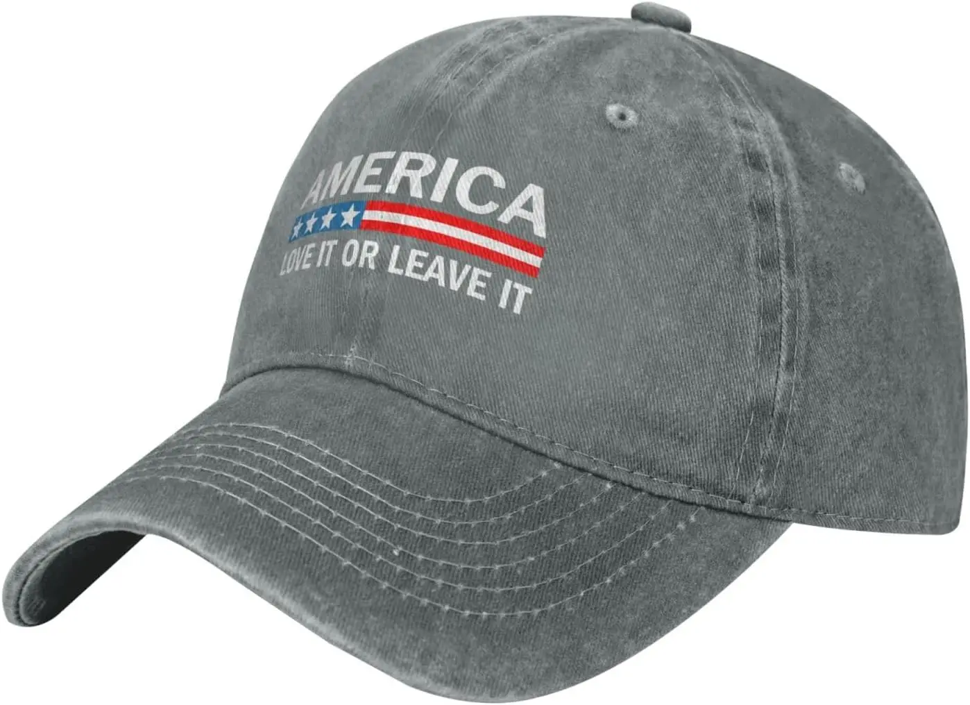 

Бейсболка America Love It Or Leave It из выстиранного хлопка в ретро-стиле, регулируемая, унисекс, в джинсовом стиле