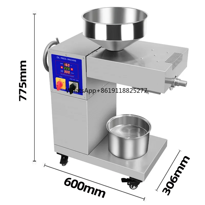 Presser De óleo Comercial Vertical, máquina De Imprensa De óleo Automática De Aço Inoxidável, equipamento De Óleo Comestível Pequeno