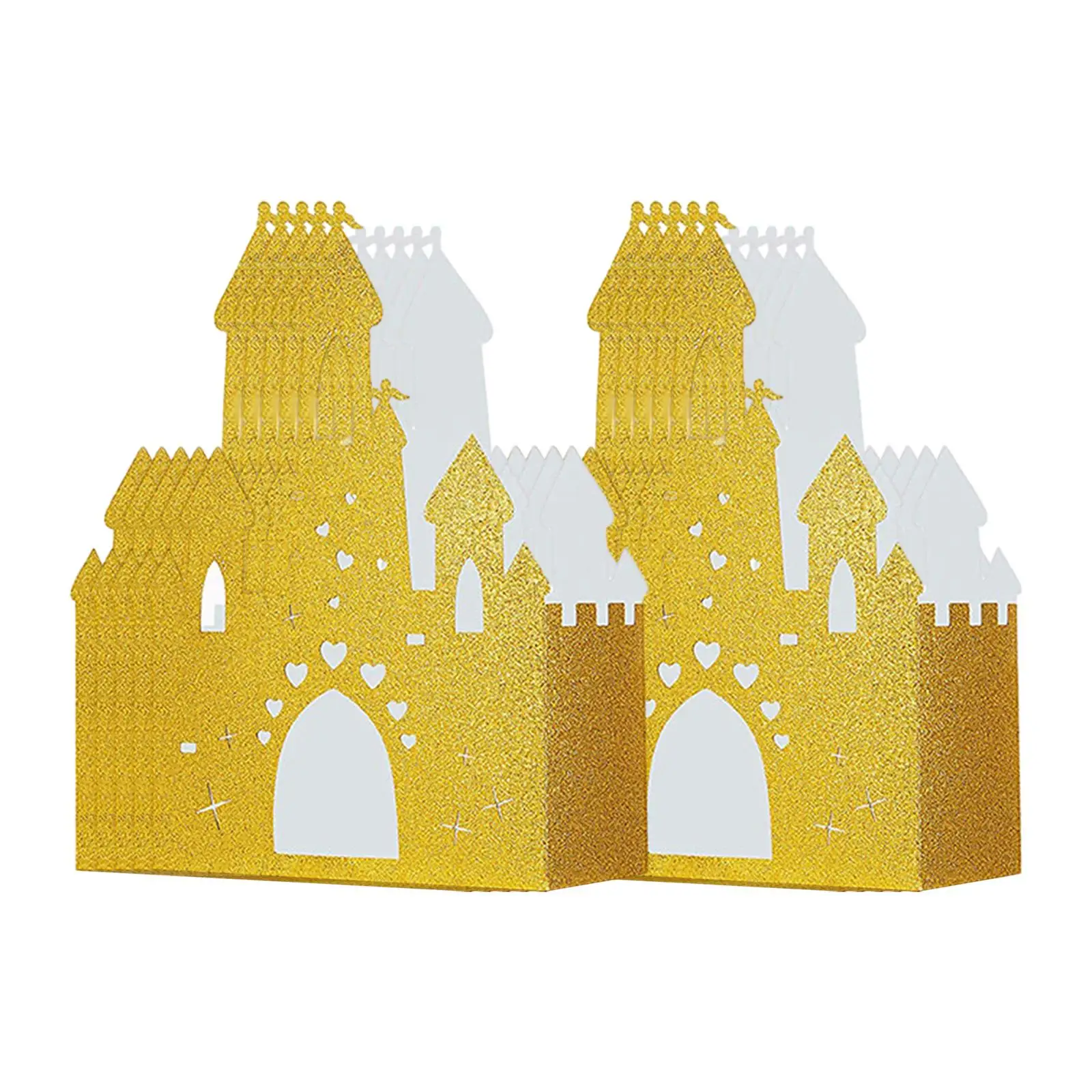 10 Pieces Gift Box Unique Chocolate Box Gold Castle Candy Box for Festival Birthday Party Celebration Wedding Anniversary