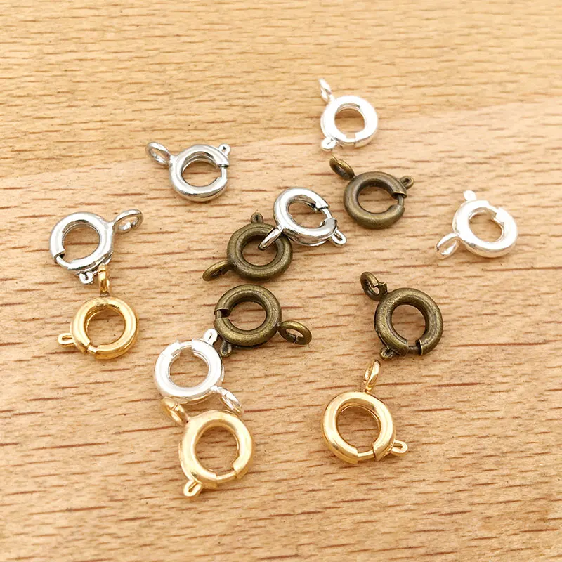 10pcs/lot 6x8mm Zinc Alloy Buckle 4 Colors Necklace Buckle for DIY Necklace Bracelet Earrings Jewelry Making Findings