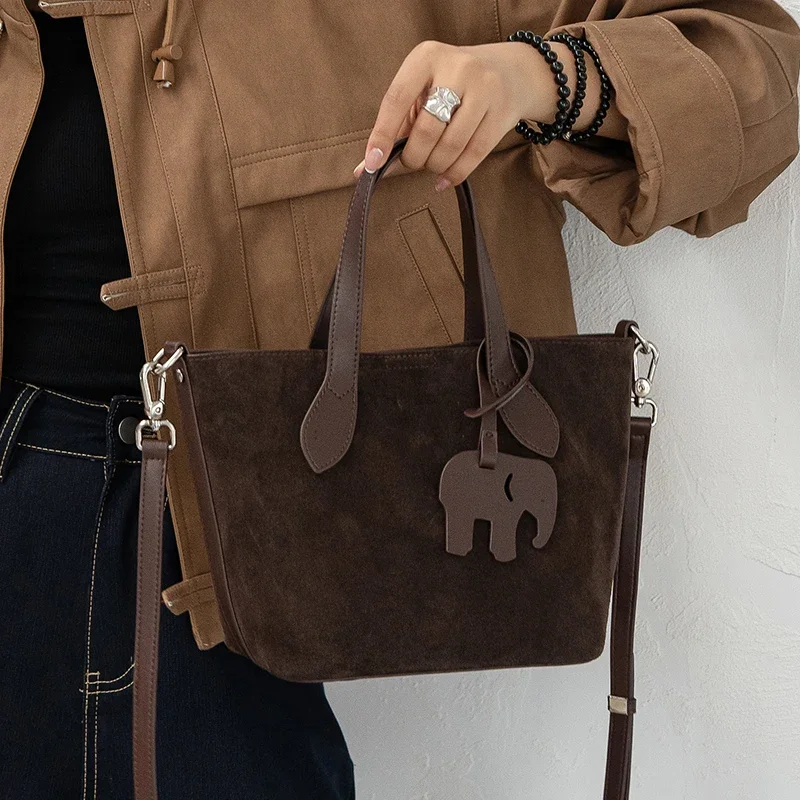 

2025 NEW Autumn winter women's Suede cowhide leather Crossbody Bag luxury designer Genuine Leather commuting Shoulder bag