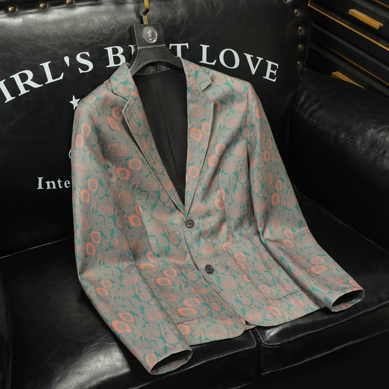 

Модный мужской приталенный пиджак в полоску, осень 2025, легкий, повседневный, классический стиль, китайский бренд Tagkita