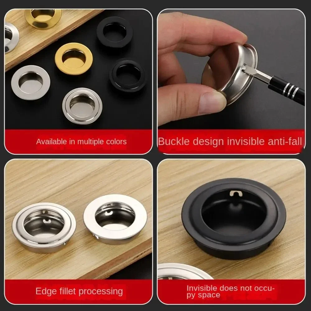 1/2/5/8/10Pcs Embedded Pulls Flat/sloped Circular Handle Used for Furniture Doors Such As Wardrobes Cabinets Drawers Accessories