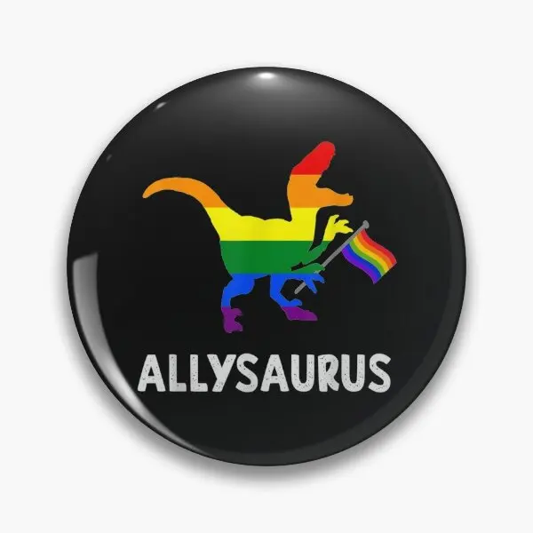 Allysaurus Trans Ally T Rex Dinosaur  Soft Button Pin Fashion Creative Lover Gift Jewelry Badge Collar Clothes Brooch Women