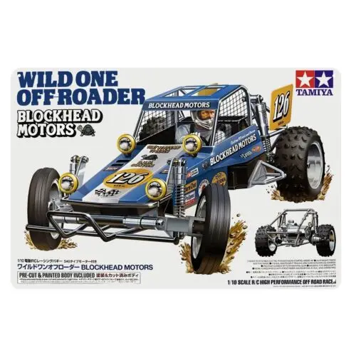 Metallposter Vintage RC-Auto Blechschild Plakette Tamiya Wild One Buggy Boxart - Aluminium