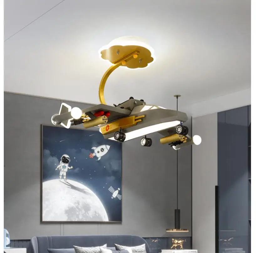 Newly Aircraft Pendant Light for Children Bedroom Children Room Baby Indoor Lighting Fixture L75cm LED Nordic Kitchen Decor Lamp