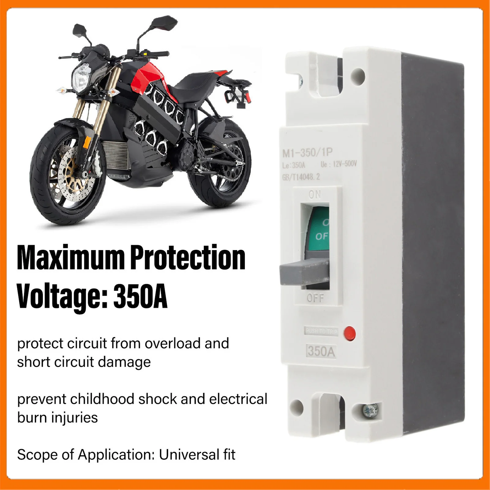 

350A Circuit Breaker Tamper Resistant Weather Proof Electric Circuit Safety Isolating Switch for Electric Vehicle Circuit