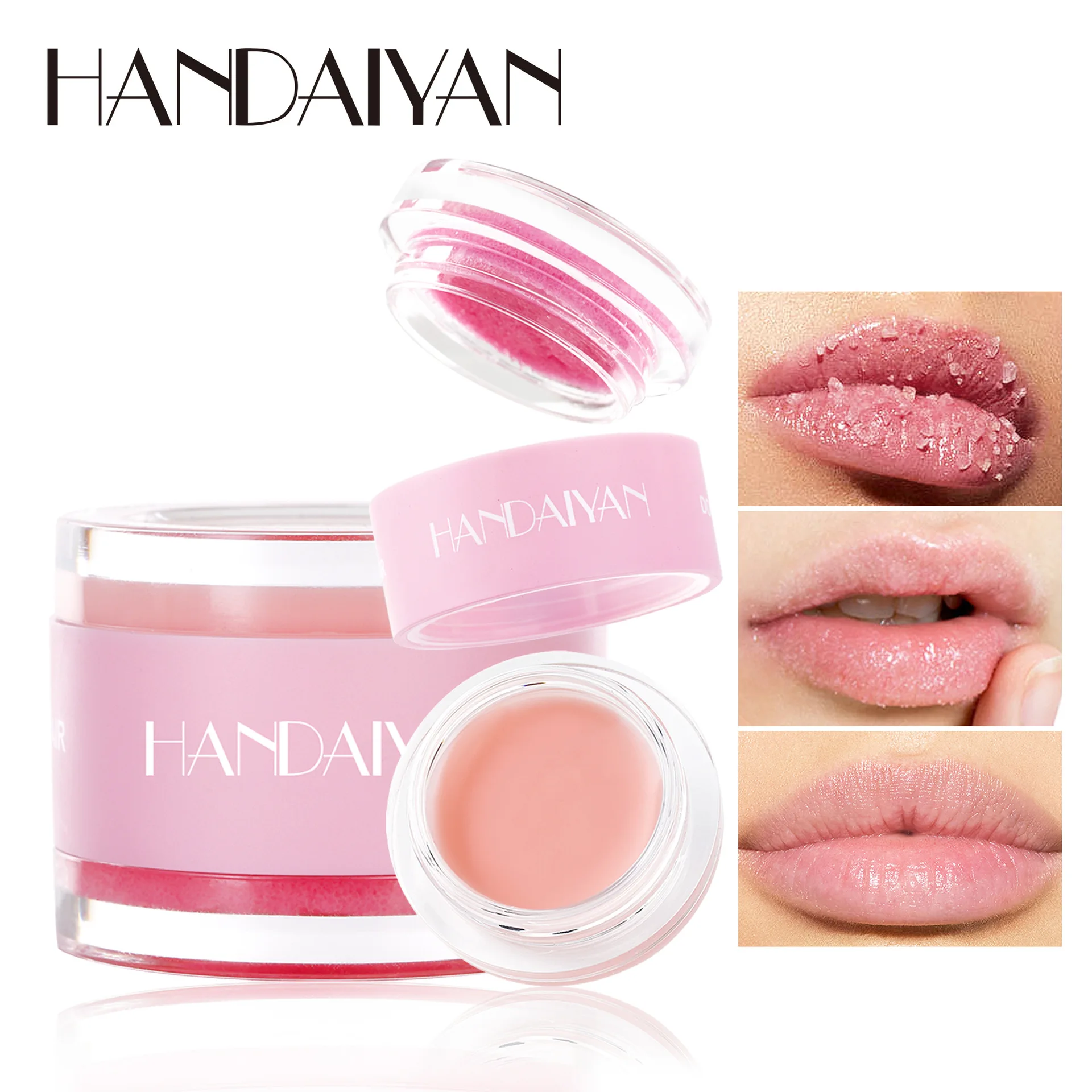 HANDAIYAN 2-in-1 Double Effect Lip Scrub Lip Mask Lip Balm Repair Exfoliate Skin Cells Soften Lips Cells Lip Treatment Cosmetic