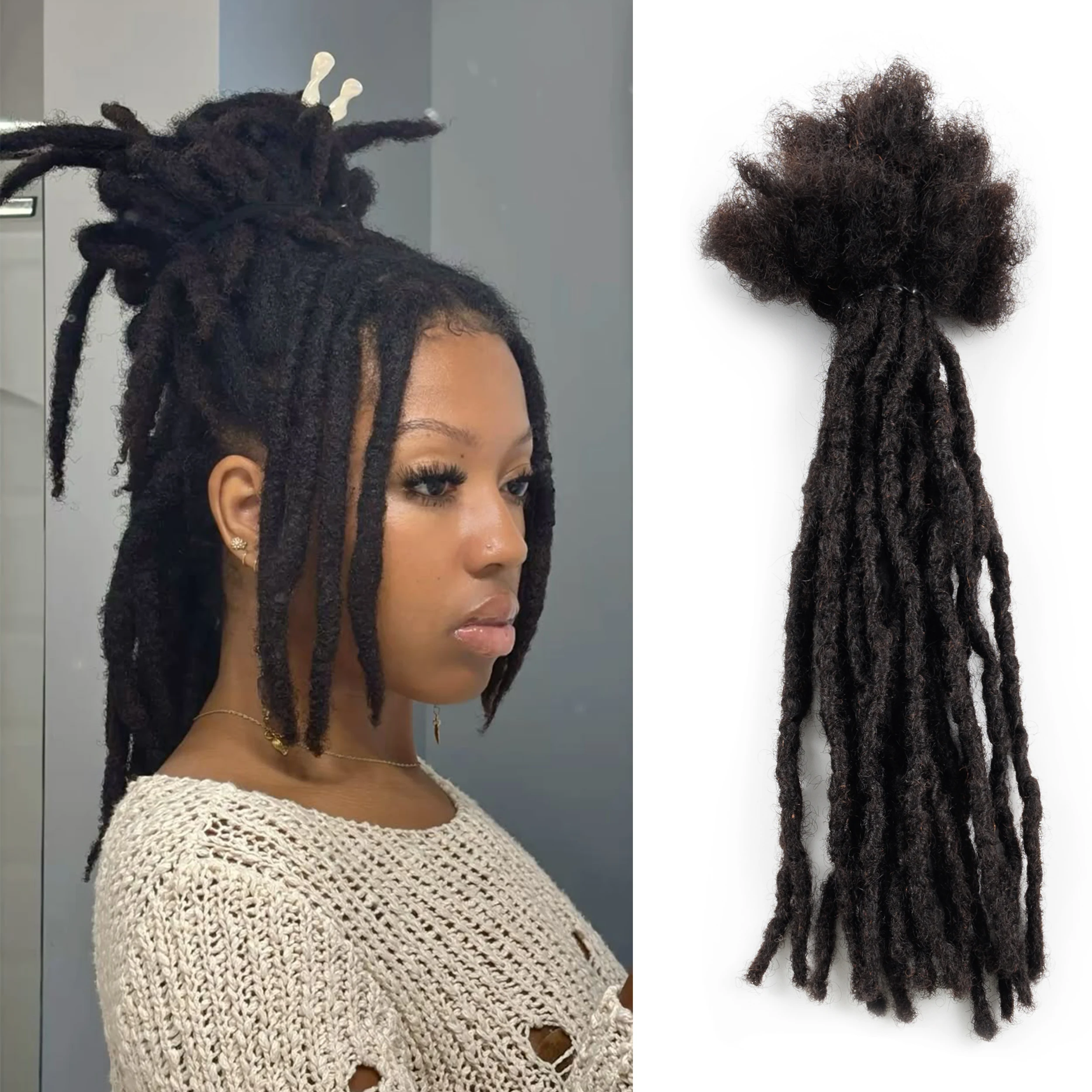 

Натуральные гибкие дреды с эффектом переплетения, от 0,4 до 0,8 см, 12 дюймов, в различных цветах