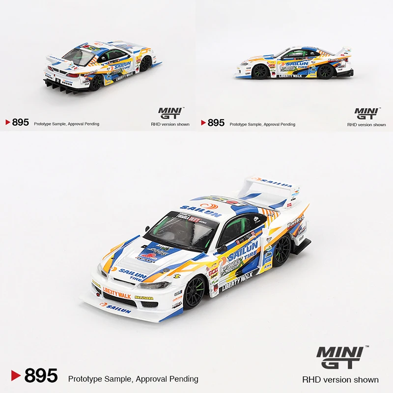 

MINIGT 1/64 Nissan LB-Super Silhouette S15 SILVIA #555 2023 MGT00895-CH Car Alloy Vehicle Diecast Metal Model Kids Toys for Boys