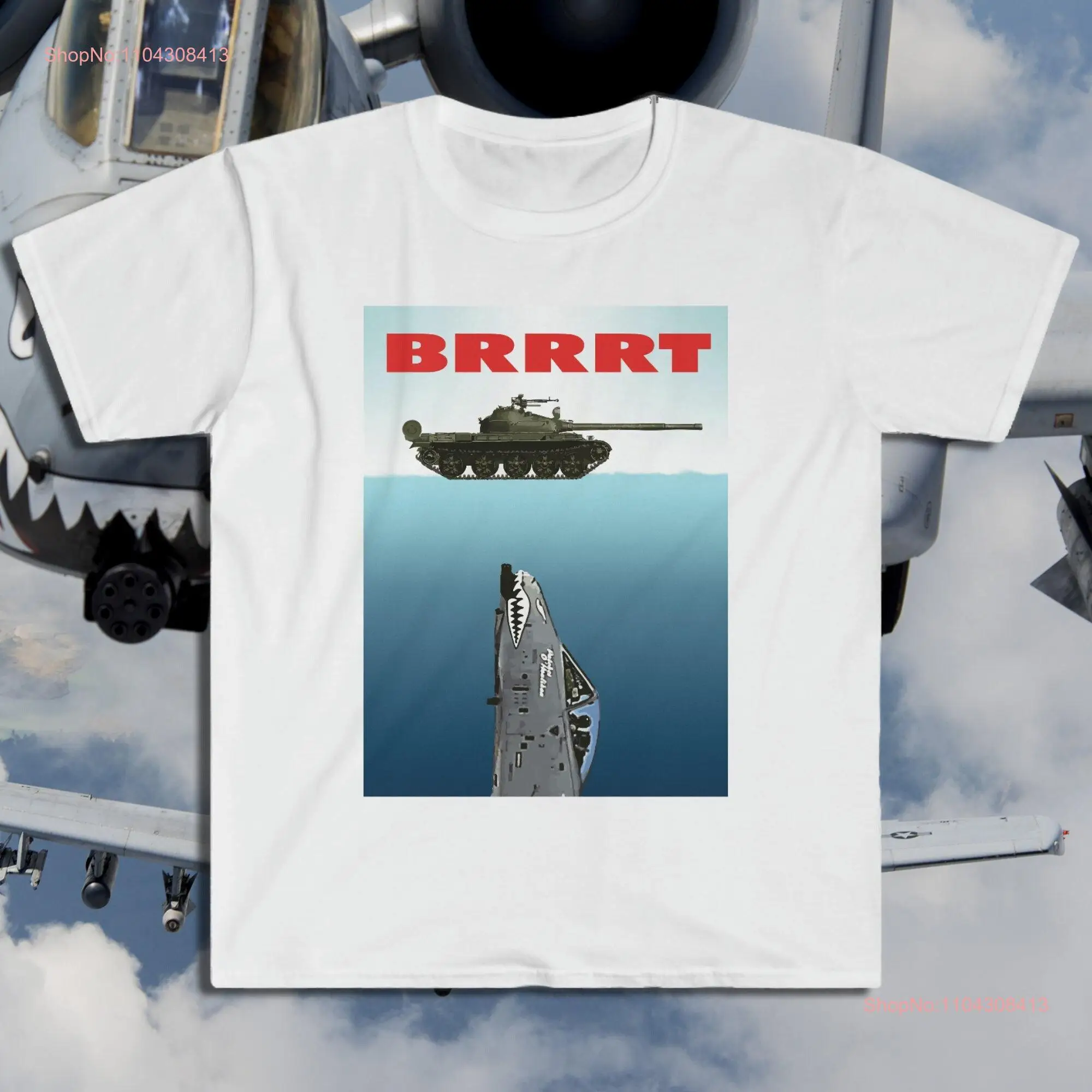 A 10 Warthog Jaws Inspired T Shirt long or short sleeves