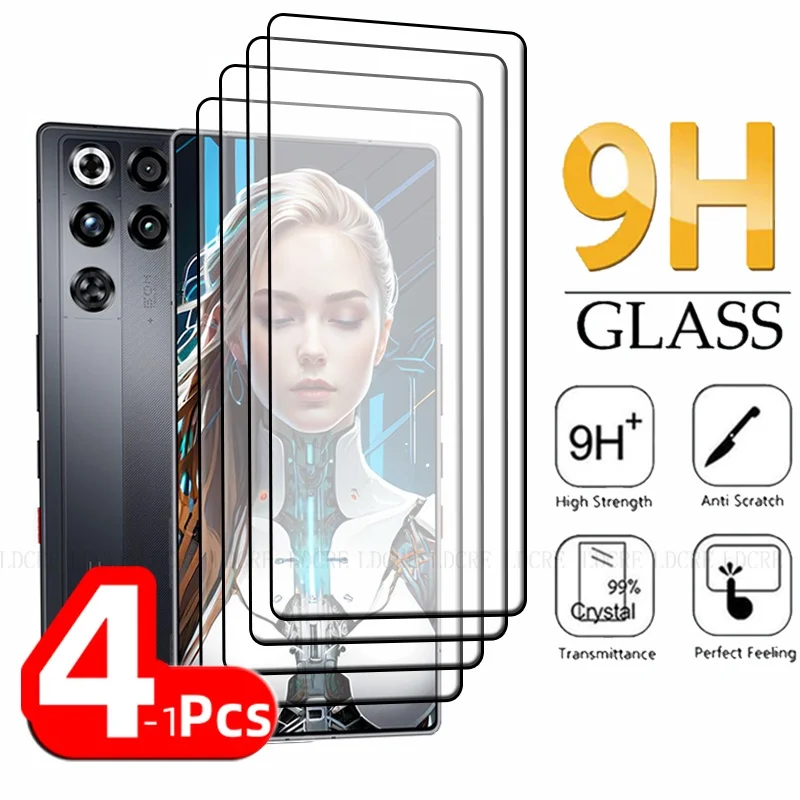 4-1 Uds para ZTE Nubia Red Magic 11 Pro Glass Nubia Red Magic 11 Pro Protector de pantalla de cubierta completa de vidrio Nubia Red Magic 11 Pro Plus