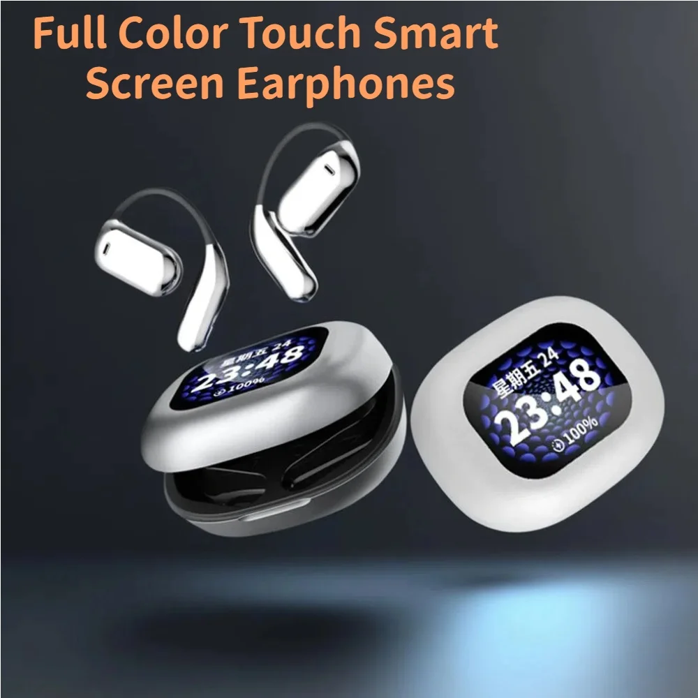 New OWS Comfortable Hook-ear Bluetooth5.4 Earphones Touch Color Screen Noise Reduction Ultra Long Battery Life For Android IOS