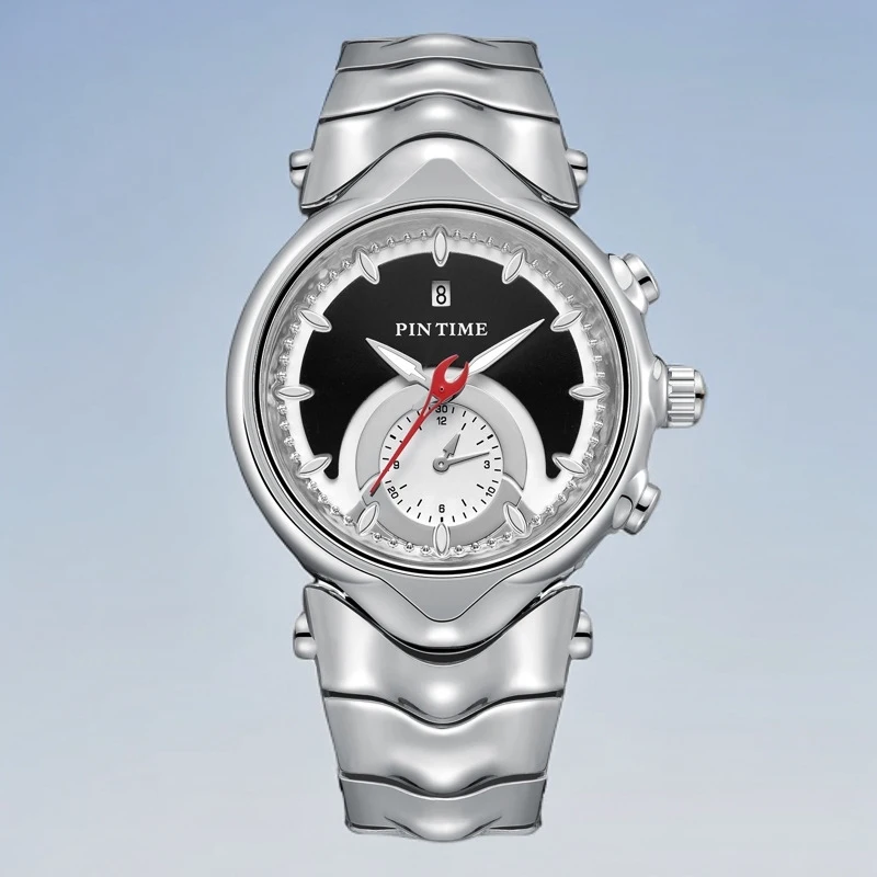 

PINTIME 2025 новые мужские кварцевые часы Alien Design, европейские и американские модные мужские и женские водонепроницаемые кварцевые часы