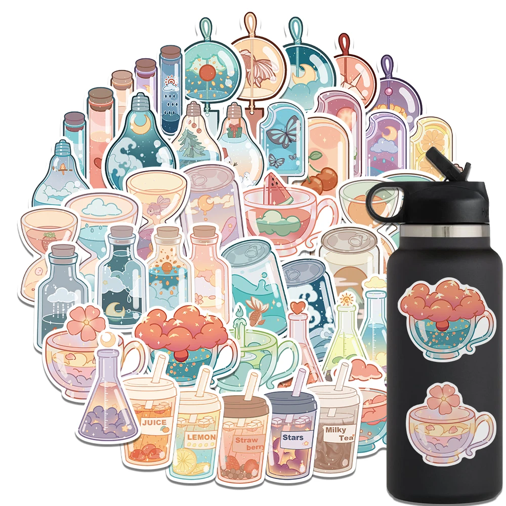 50/100Pcs Cartoon Cute Vsco Drinks Bottle Graffiti Stickers for Laptop Luggage Bicycle Waterproof Decal Toys