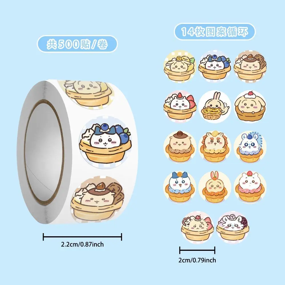 Chiikawa Small Tangyuan Roll Stickers 14 Pattern Cycle Adhesive Paper For Hand Account Cup Decoration DIY Use
