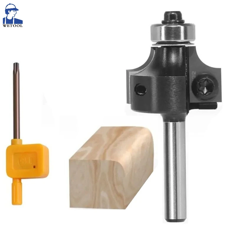 Replacement Insert Style Carbide Corner Round End Mills 1/4 Radius 1/4 Shank Ruter Bit Woodworking Milling Cuttters