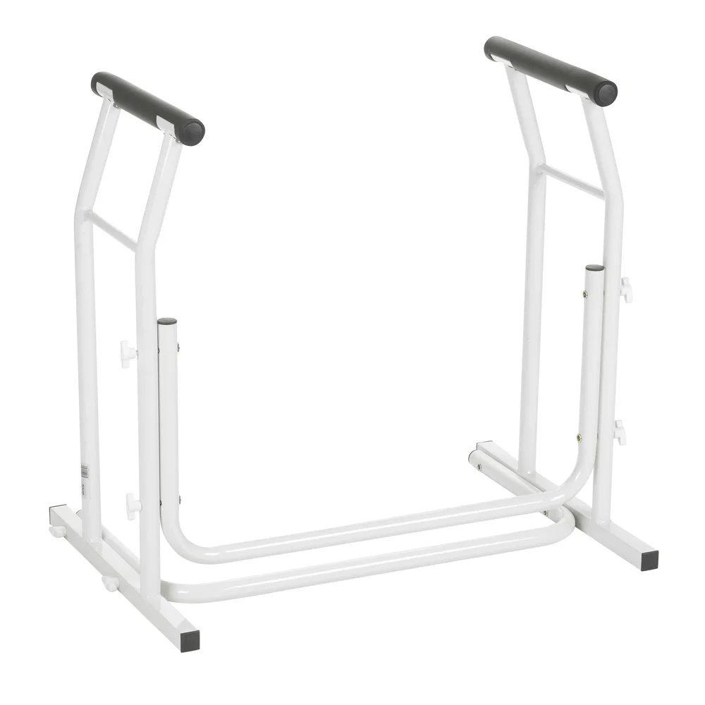 سكة أمان للمرحاض من الألومنيوم قائمة بذاتها لدعم الحمام أداة مساند للذراعين قابلة للتعديل تجميع مجاني مع راحة رف المجلات