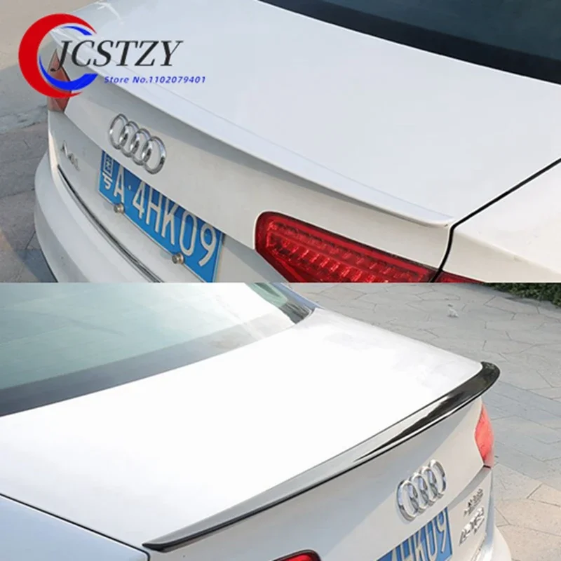 JCSTZY ABS Plastic Unpainted Tail Wing Primer Color Rear Spoiler 1Pcs For Audi A4 B8 B8.5 B9 Spoiler 2009 - 2016