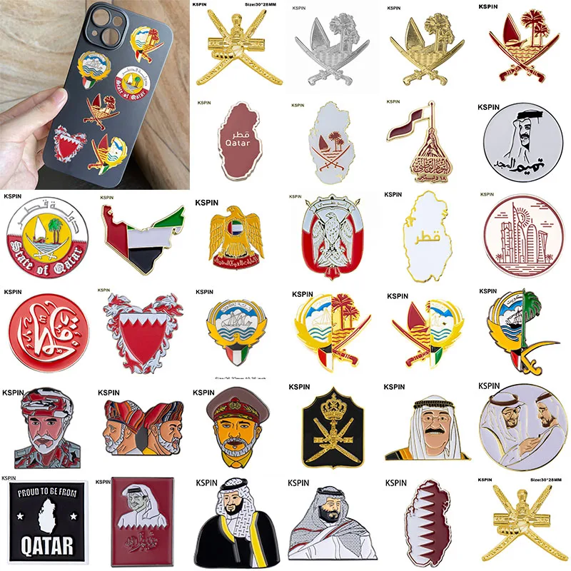 Saudi Arabia Mobile Phone 3M Sticker Badge Metal Pin Broooches Pins