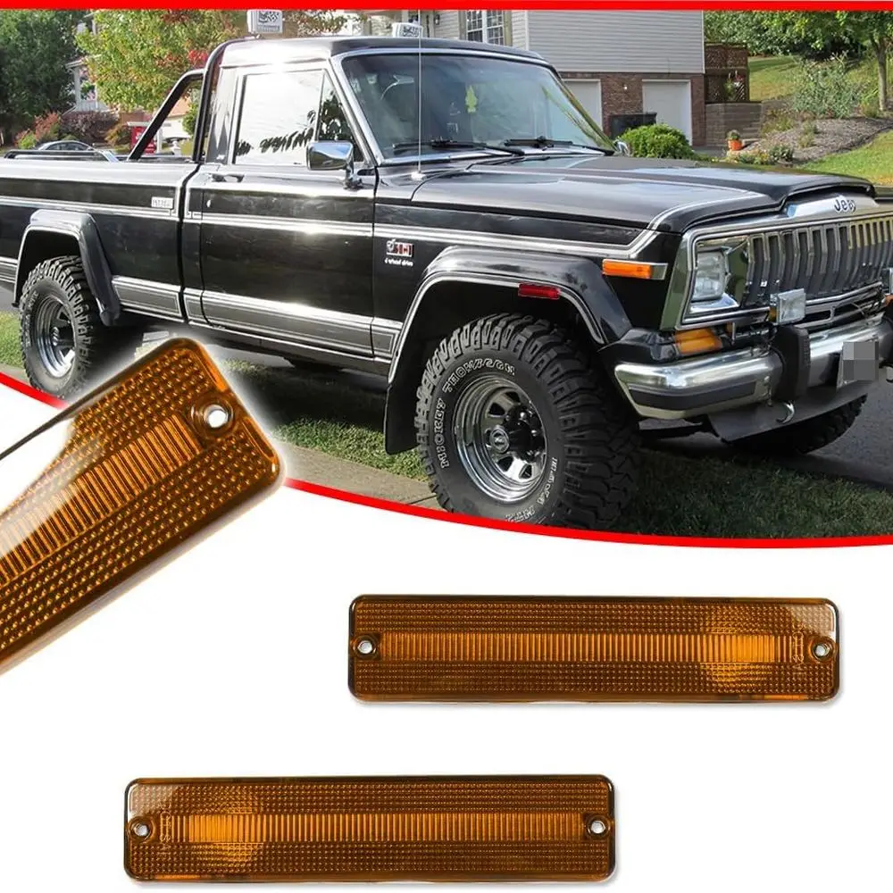 Jeep CJ5/6/7/10/20 جراند واجونير تشويش إذاعي العنبر الأمامي والأحمر المصد الخلفي ماركر طقم إضاءة #2