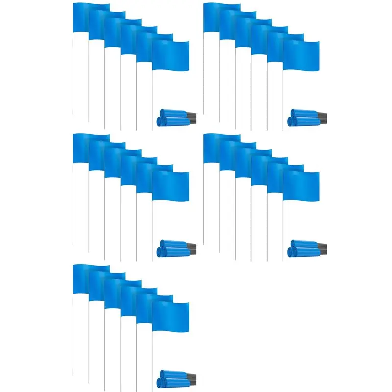 ABUP-Marking Flags Marker Flags For Lawn 150 Pack, PVC Small Flags,Marking Flags Lawn Flags, Garden Flags,Survey Flags,Blue