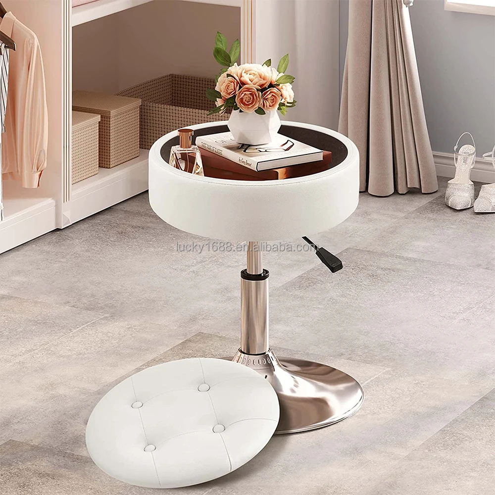 الجملة أثاث منزلي عالي الجودة قابل للتدوير وقابل للسحب ماكياج الغرور كرسي تخزين البراز