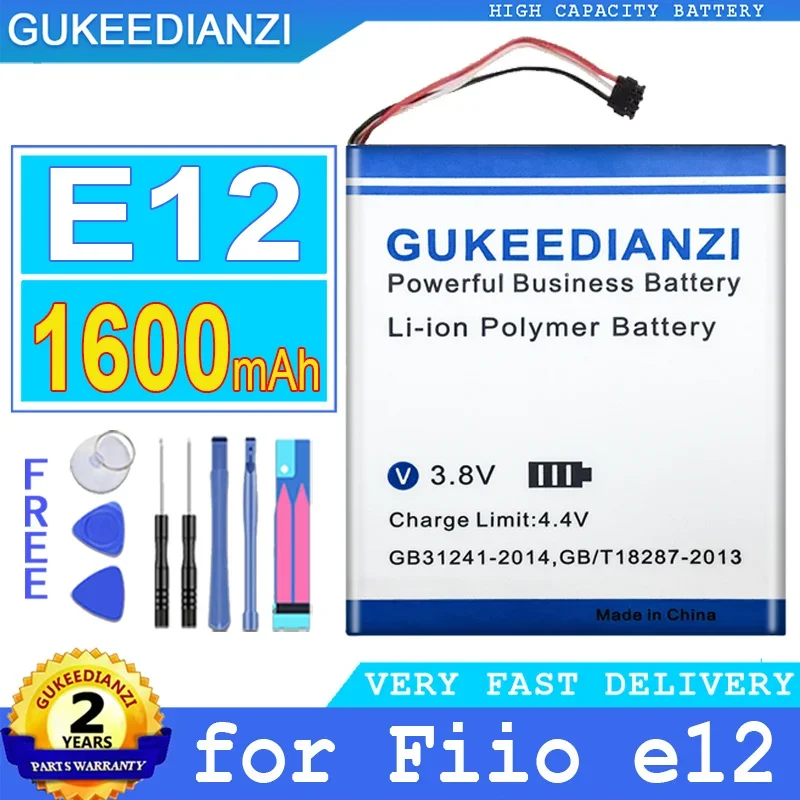 

1600mAh GUKEEDIANZI Battery for Fiio E12 Mont Blanc Accumulator 4-wire Plug Big Power Bateria